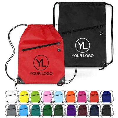 Drawstring Backpack W/ Zipper